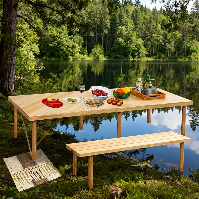 Foldable Beach Picnic Table, 60-inch Low-profile Wooden Portable Bohemian Style Travel Picnic Table, Suitable for Picnics, Beach, BBQ, Camping, Parties, Outdoor Dining, Gardens, And Other Indoor And Outdoor Occasions