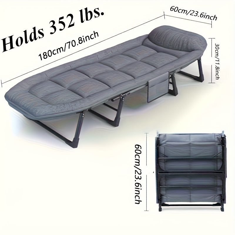Adjustable 6-Speed Folding Bed for The Courtyard, a Manual Lounge Chair Suitable for Indoor And Outdoor Use, Featuring a Comfortable Ergonomic Design. This Recliner Comes with a Mattress And Is Perfect for Garden Or Terrace Furniture