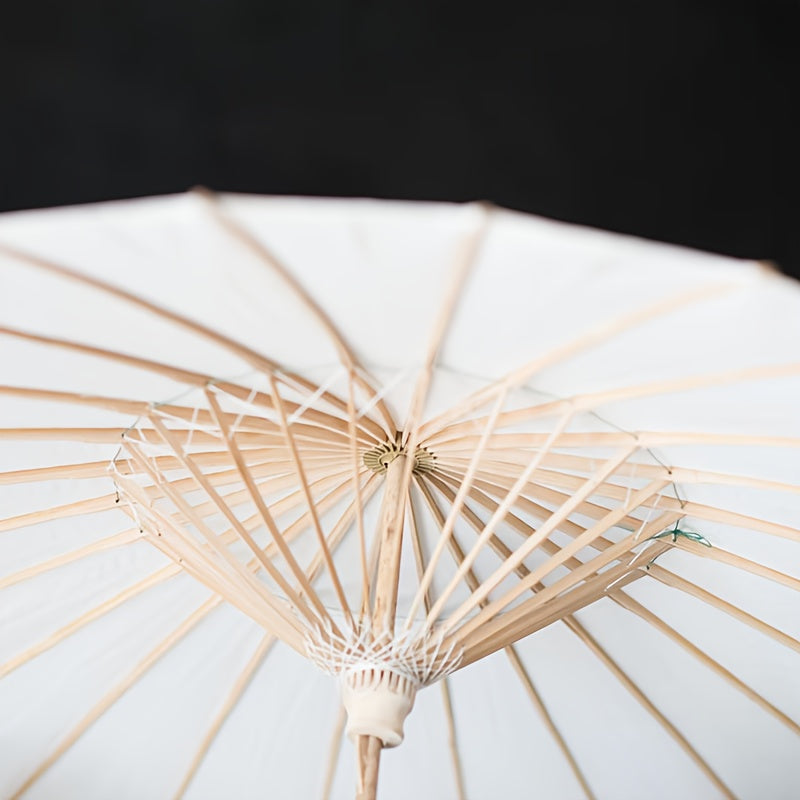 20\u002F10 Pack White Paper Parasol Umbrellas 23inch with 10-Rib Chinese\u002FJapanese Decorative Canopy - DIY Oiled Painting for Wedding, Bridal Party, Photo Shoots - Lightweight Portable Umbrella for Crafts & Events (No Coating)