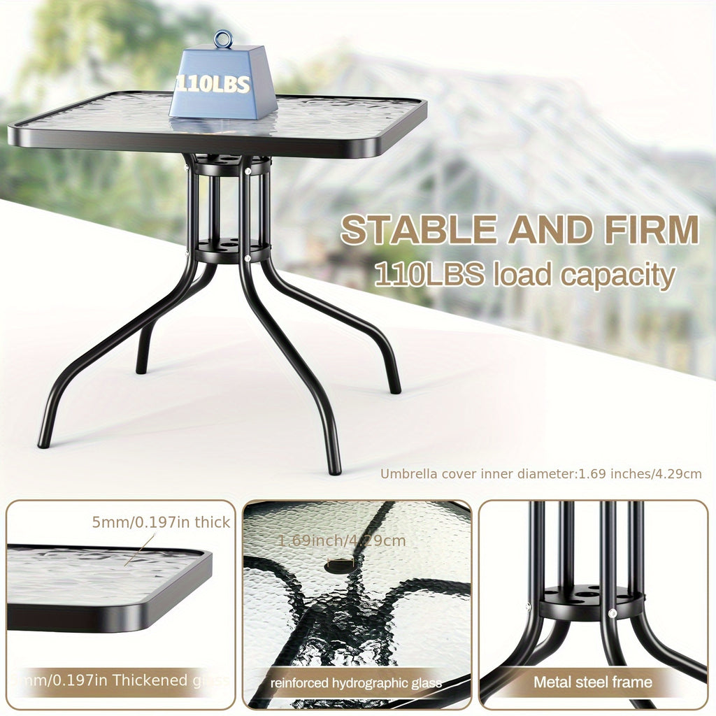 5pcs All-Weather Outdoor Dining Table and Chairs Set - Heavy-Duty Metal Patio Furniture with 30\