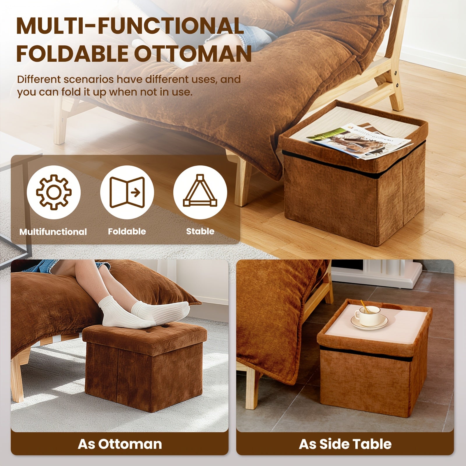 LILYPELLE Oversized Chaise Lounge Chair, Multi-Functional Comfy Upholstered Sleeper Sofas, Comfy Accent Chair with Storage Footrest & Pillow for Living Room, Bedroom & Office