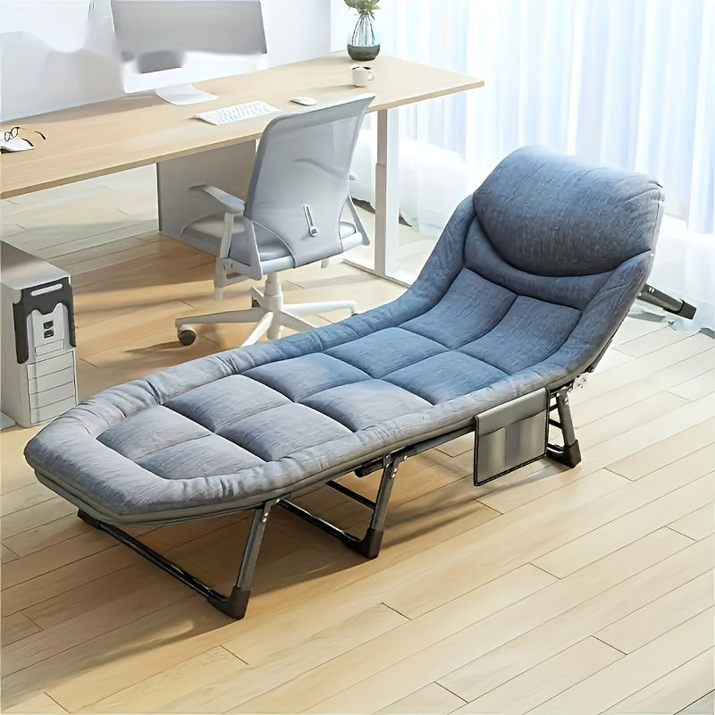 Adjustable 6-Speed Folding Bed for The Courtyard, a Manual Lounge Chair Suitable for Indoor And Outdoor Use, Featuring a Comfortable Ergonomic Design. This Recliner Comes with a Mattress And Is Perfect for Garden Or Terrace Furniture