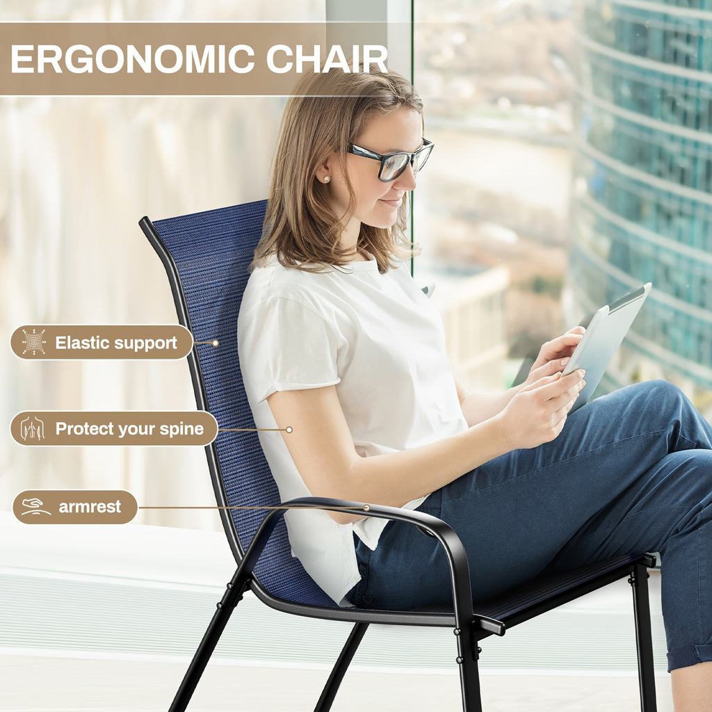 5pcs All-Weather Outdoor Dining Table and Chairs Set - Heavy-Duty Metal Patio Furniture with 30\