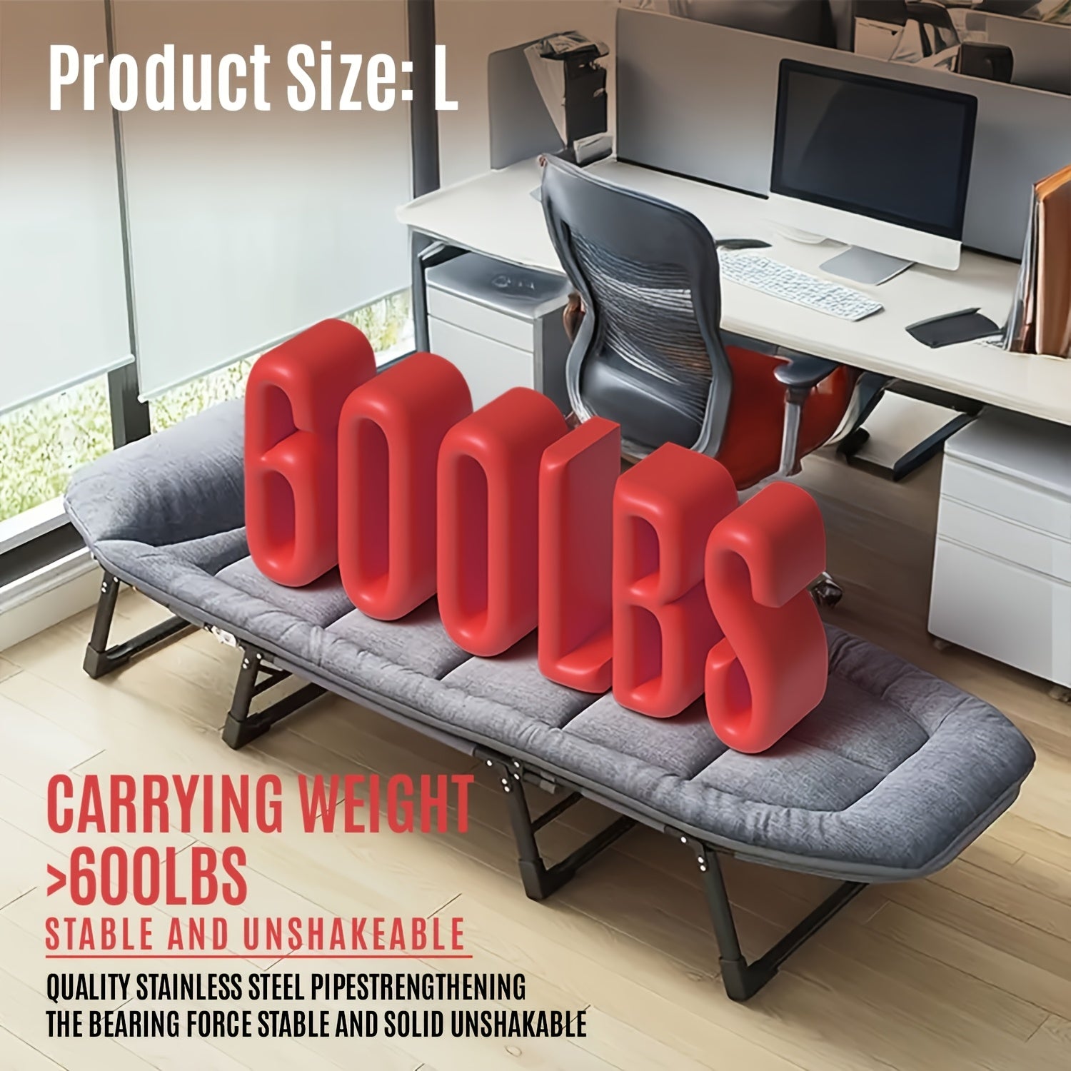 Adjustable 6-Speed Folding Bed for The Courtyard, a Manual Lounge Chair Suitable for Indoor And Outdoor Use, Featuring a Comfortable Ergonomic Design. This Recliner Comes with a Mattress And Is Perfect for Garden Or Terrace Furniture